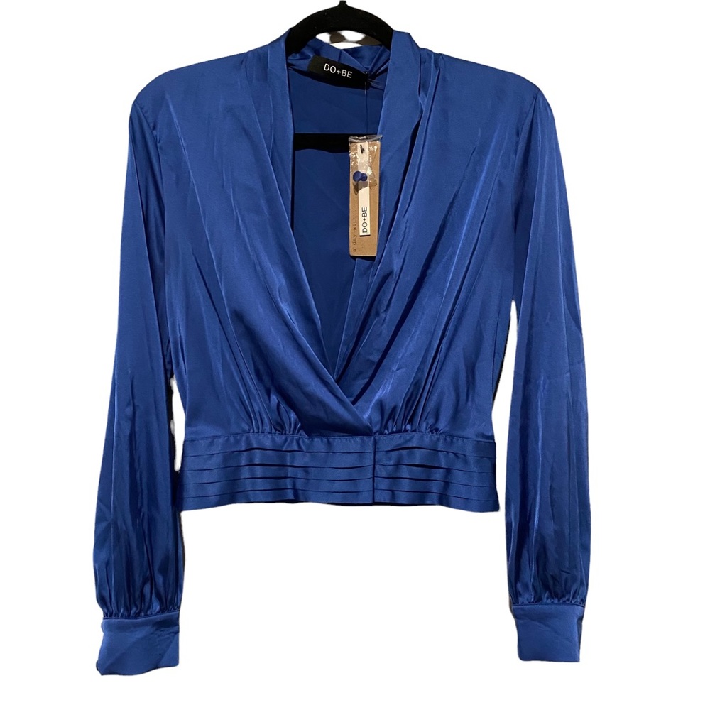 Do+Be Cobalt Blue Long Sleeve Wrap Top | NWT